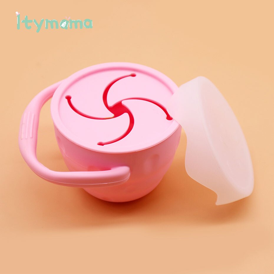 Silicone Tasse De Casse-Croûte Pour Les Tout-petits et Les Enfants Bébé Apprentissage D'alimentation Tasses Vaisselle Pour Enfants SANS BPA De Alimentaire En Silicone Étanche: SN001-1 Pink