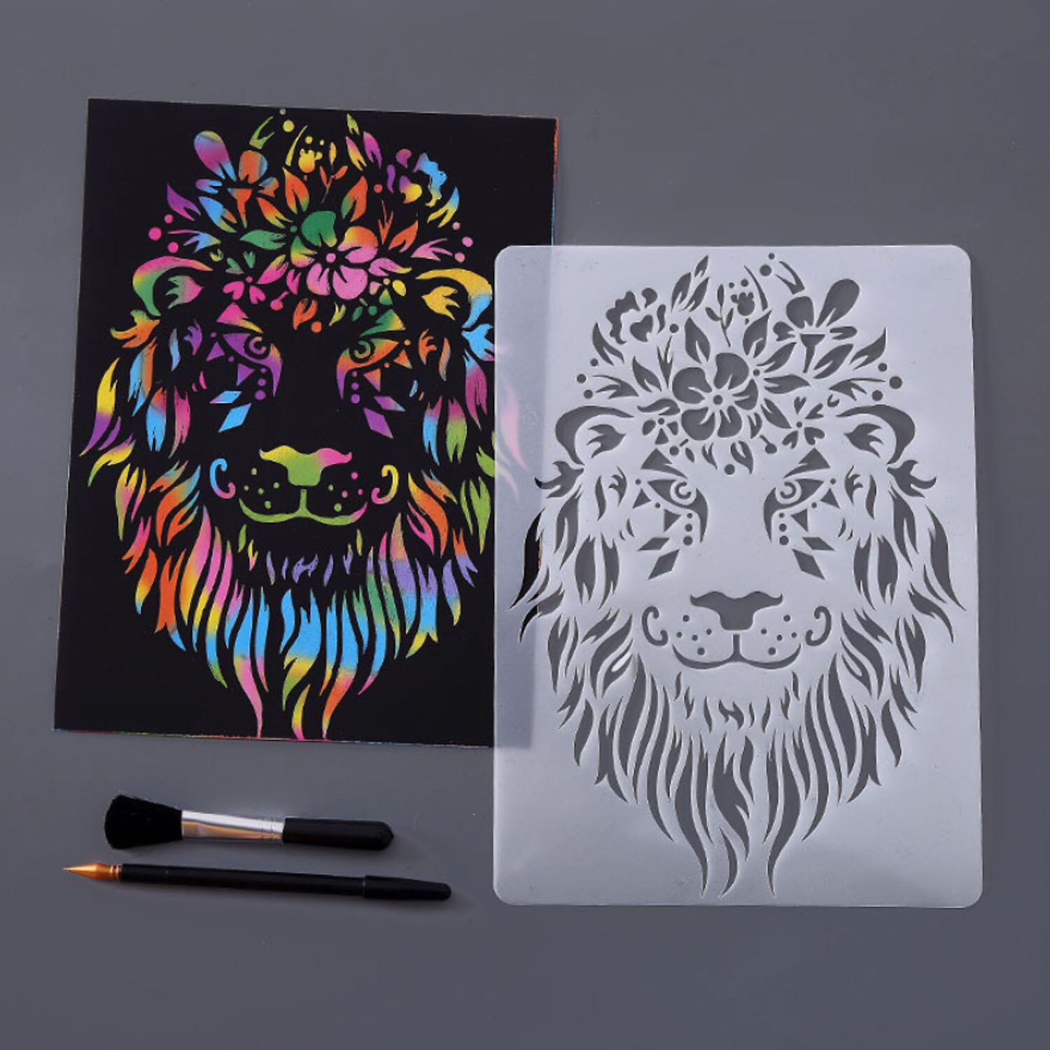 10 Sheet Animal Stencils Drawing Painting Templates for Kids Children DIY Scratching Art Craft Scrapbook Projects