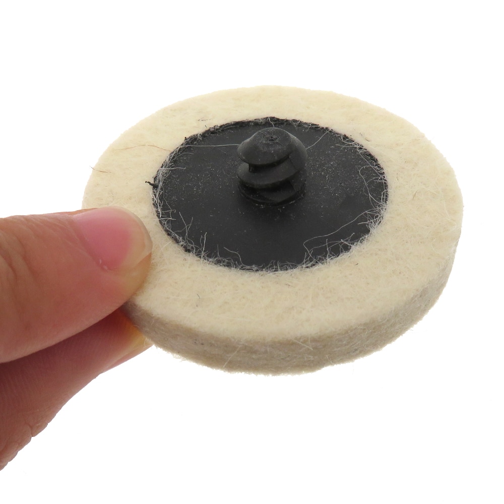 11pcs 2" 50mm Compressed Wool Pad Fabric Disc Polishing Buffing Pads Wheels Quick Change Felt Polishing Disc for Grinding