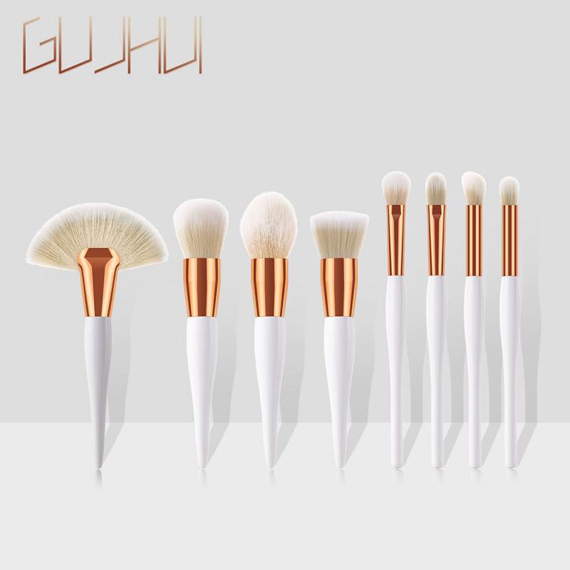 1/8pcs White Handle Makeup Brushes Set Foundation Blending Blush Face Shading Cosmetic Brush Contouring Make Up Kit