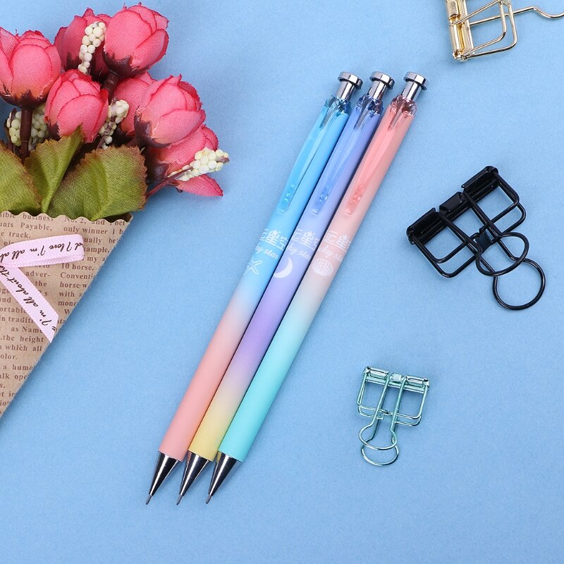 Nette Mond Sterne Kunststoff Mechanische Bleistift Automatische Stift Für Schreiben Schule Versorgung DXAB