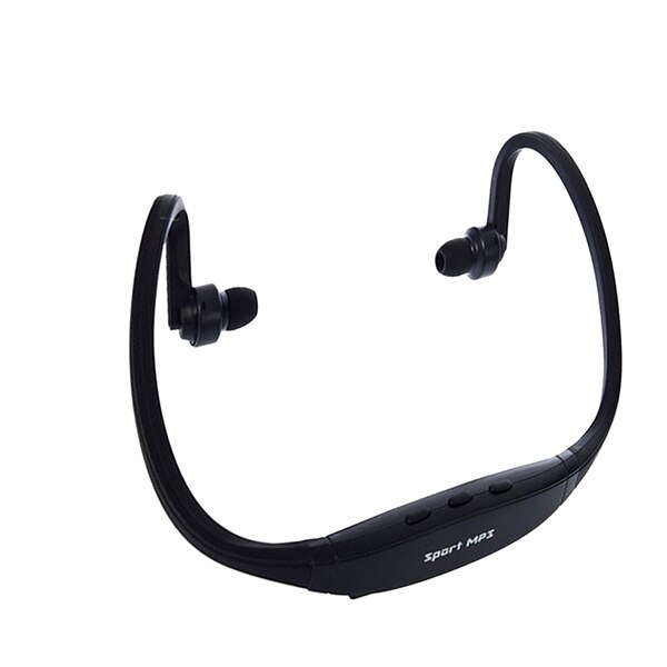 Universal Sport MP3 Player Portable Music Running Headphone Earphone Headset with Card Slot: Black