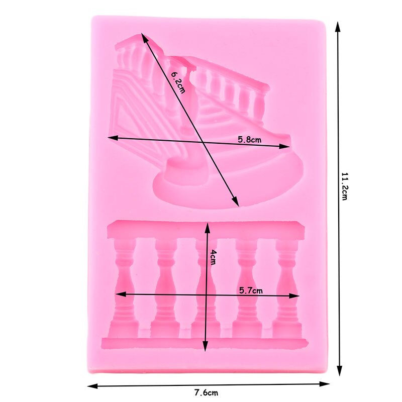 3D Treppen Silikon bilden Geländer Kuchen Grenze Fondant Kuchen Dekorieren Werkzeuge Schokolade Gumpaste Formen Polymer Ton Süßigkeiten Formen