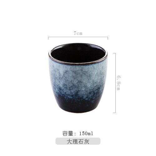 150ml Japanese Retro Handmade Random Texture Color Glaze High Temperature Firing Ceramic Teacup Porcelain Coffee Tea Cups: A