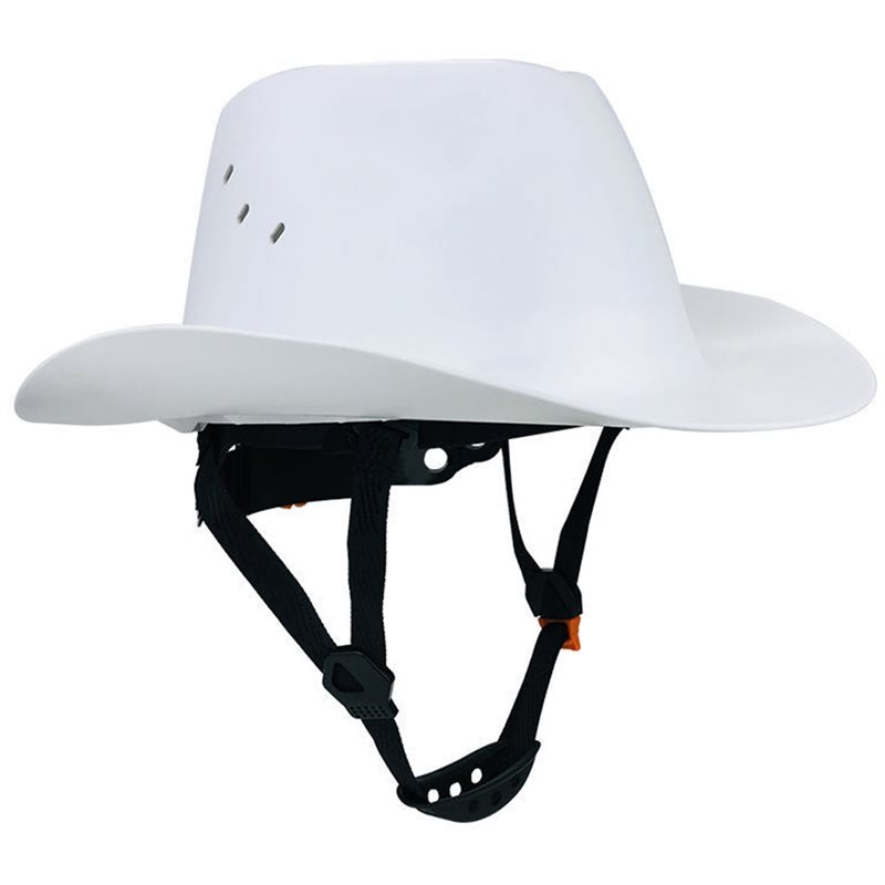 【RECOMENDAR】HDPE Capacete de segurança de cowboy de aba completa com orifício de ventilação para construção ao ar livre Boné de: Default Title
