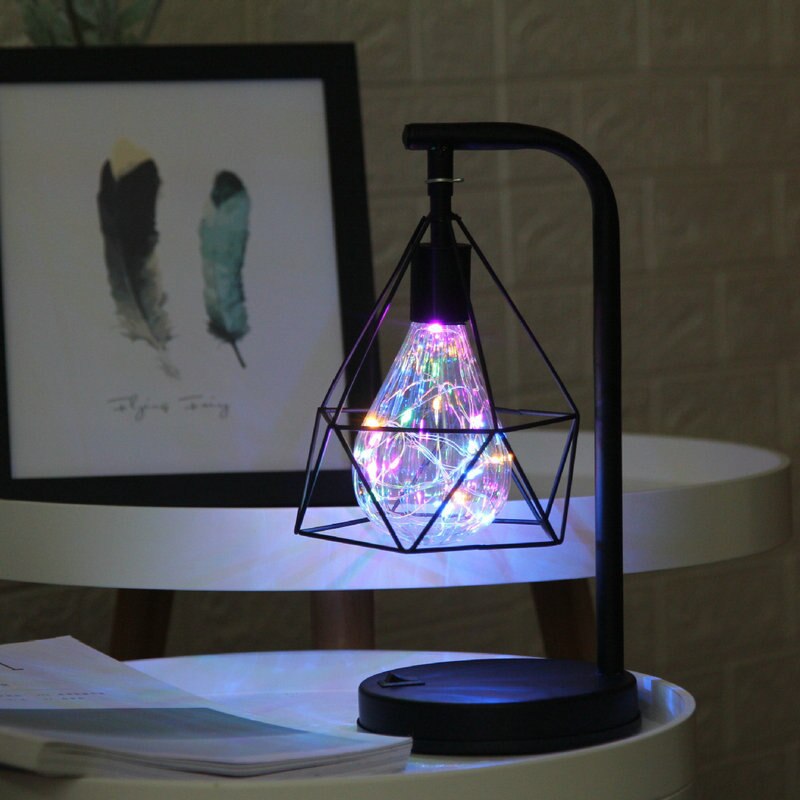 Diamantformet ledet bordlampe berøringsdæmpning justering bordlampe til børn børn, der læser undersøgelse sengestue soveværelse stue