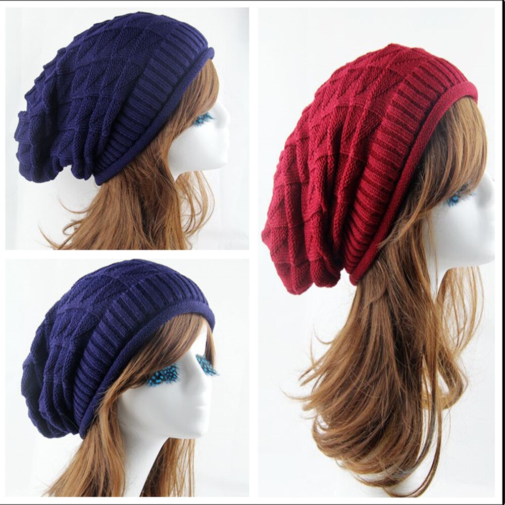 Knit Beanie Oversized Winter Warme Muts Ski Slouchy Dikke Cap Winter Ski Fietsen Beanie Muts Sjaal Warm Hoofd Warmer