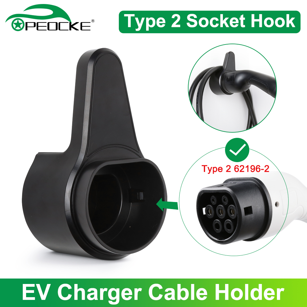 Elektrisch voertuig Type 2 Oplader Stekkerhouder EV IEC 62196-2 Oplaadorganizer Kabelstekker Wandmontage Wallbox Socket Accessoires