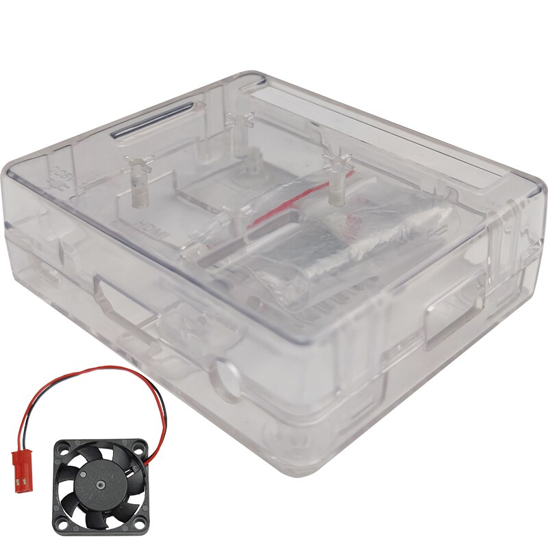 Boîtier Raspberry Pi 3 modèle A + Plus, coque Pi 3A + avec ventilateur de refroidissement: Trans case with fan
