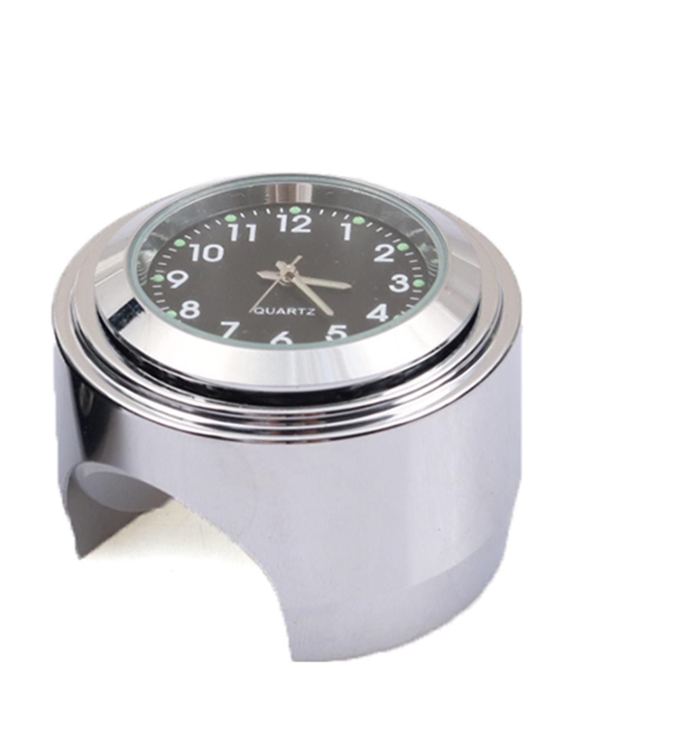 Motorfiets Quartz Klok 7/8 "Waterdicht Chrome Fietsstuur Mount Horloge Aluminium Lichtgevende Klok Universele Accessoires