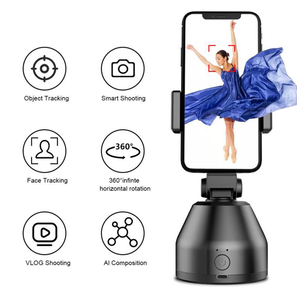 Rotazione a 360 ° Auto Smart Shooting Selfie Stick intelligente segui Gimbal ai-composizione oggetto Tracking Face Tracking Stand