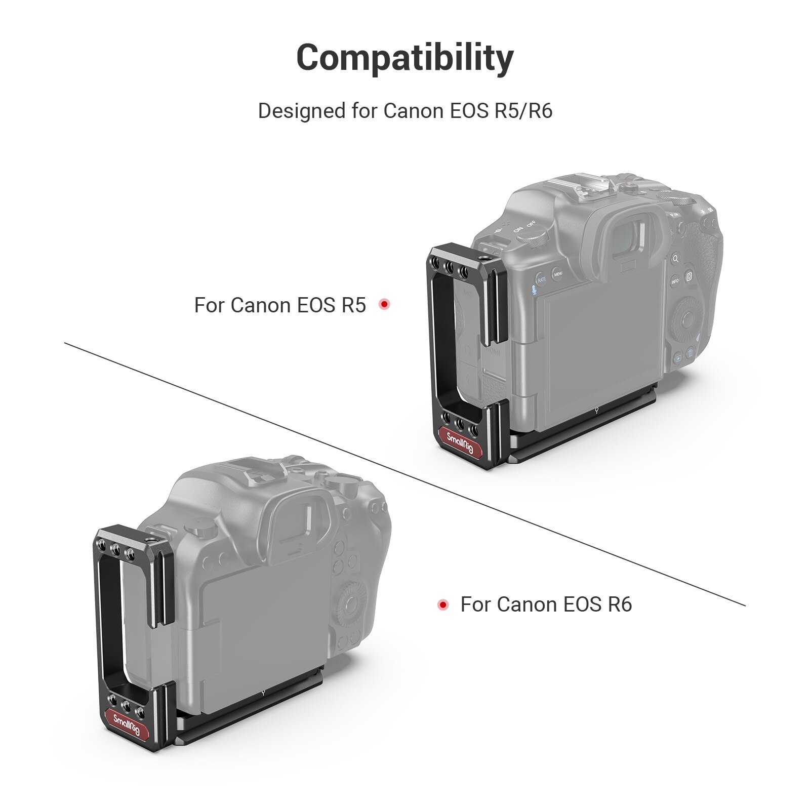 Smallrigカメラl-ブラケットキヤノンeos R5 とR6 アルカベースプレートとサイドプレートクイックリリース三脚取付プレート 2976