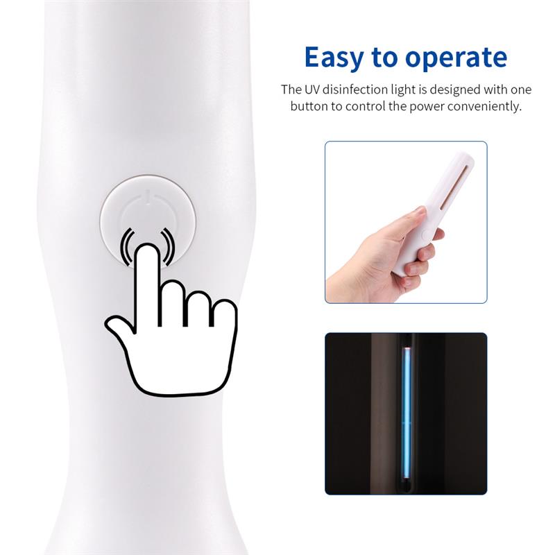 Portable UV Disinfection Light White Shell One Button Operation Disinfection Device Car Fresh Air Anion Purifier Air Freshener