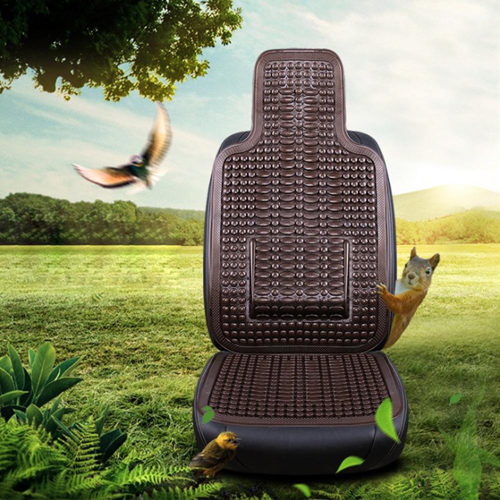 1Pcs Universele Zomer Autostoel Koele Kussen PVC Kralen Massage Auto Stoel Cover Met Zachte Taille mat Ademend Duurzaam: Coffee
