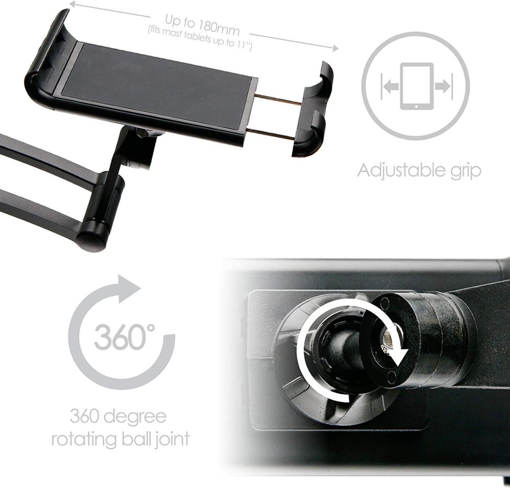 2-in-1 Tablet Stand - Foldable Aluminum Alloy Kitchen Mount & Desktop Holder - 360° Rotating for 4-11" iPad Mini