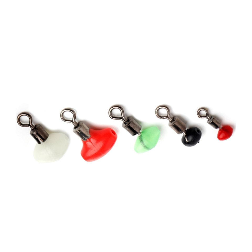 Connecteur de plate-forme à poulie en forme de T, accessoires de pêche lumineux en eau salée verte, pivots et perles croisés, 20 pièces/lot