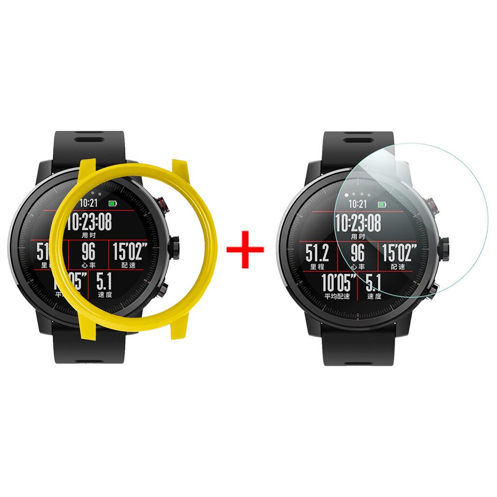 Película protectora completa de cerámica suave para reloj Xiaomi Huami AMAZFIT 2/2S, Protector de pantalla de reloj Stratos, funda de PC, Accesorios inteligentes: F
