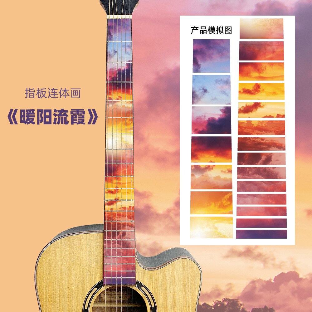 Gitaar fretboard stickers inlay glitter sticker gitaarhals kop guitarra bas ukelele dunne sticker guitarra accessoires