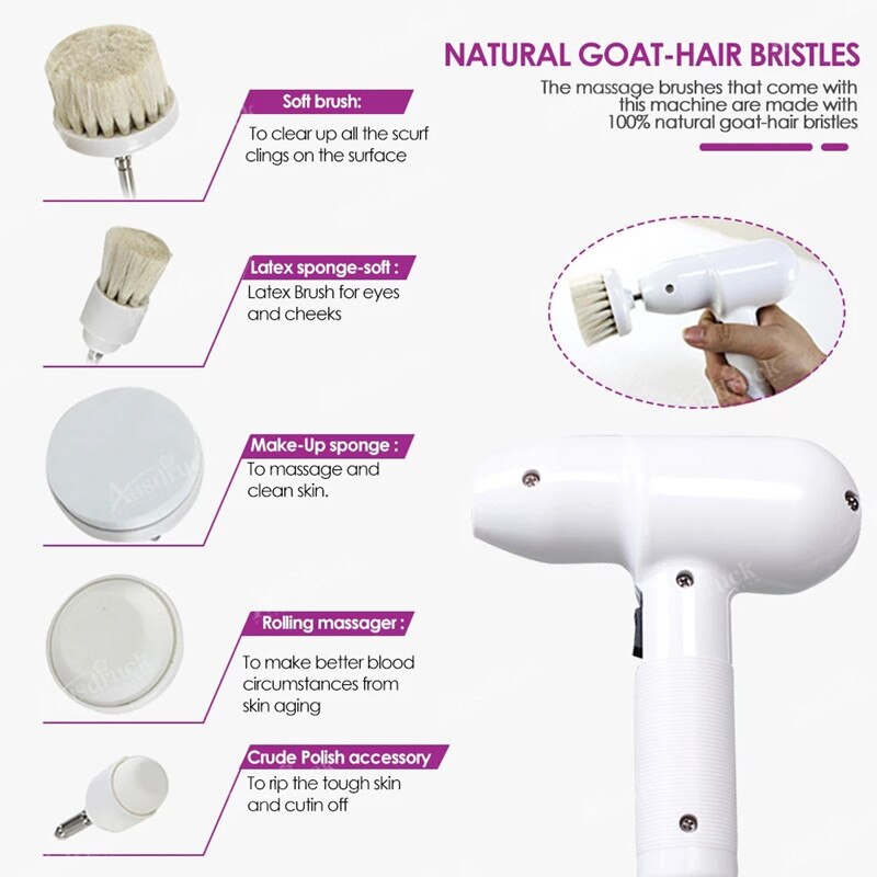 5in1 Elektrische Gesichts Pinsel Rotary Gesicht Pinsel Mitesser Tiefen Reinigung Gesicht Reiniger Massage Persönliche Heimgebrauch Hautpflege Gerät