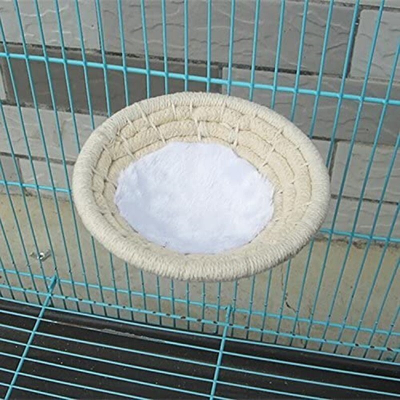 Manuel tressé corde de chanvre oiseau nid lit multi-usages artificiel pinson nid oiseau maison pour perroquet Hamster animal lit nid fournitures
