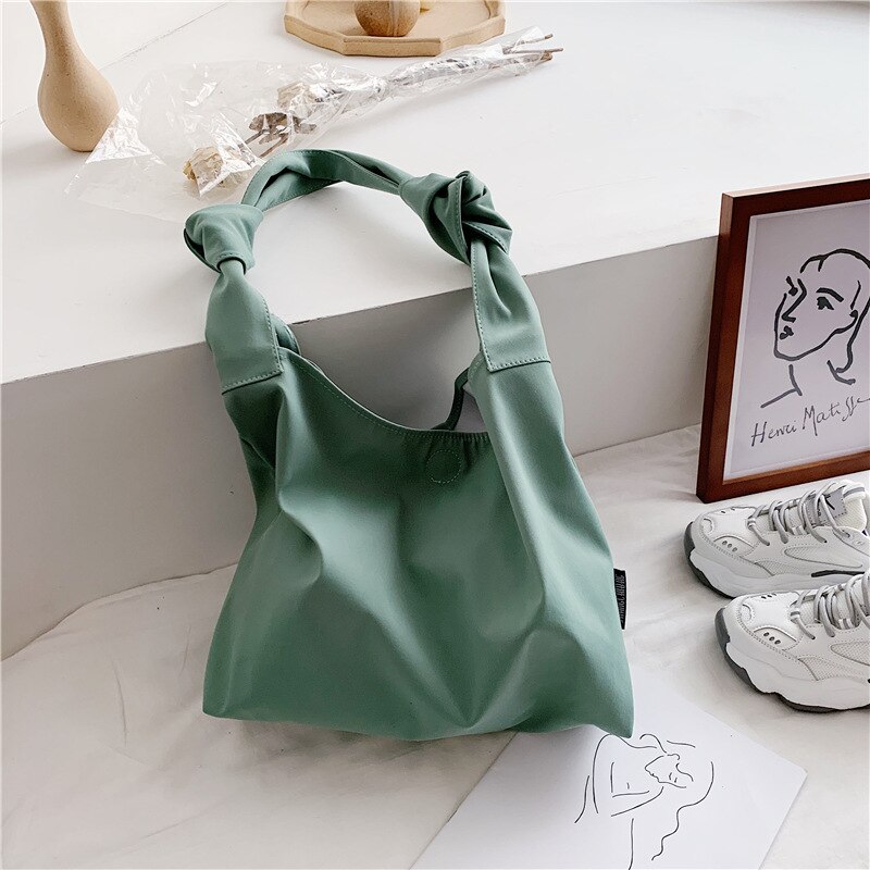 Sac à main hobos simple pour femmes, fourre-tout en nylon, sacs à bandoulière coréens, grands, grande capacité, blanc/bleu/vert,: green