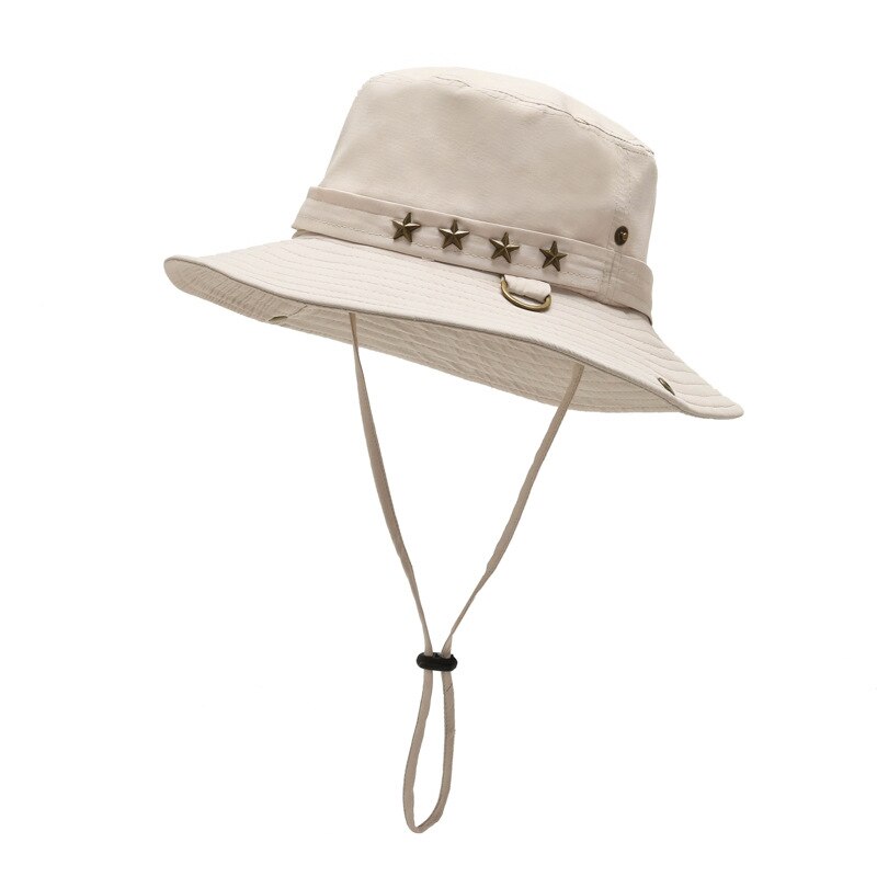 Gorro de pescador con visera ancha para hombre y mujer, sombrilla de ala ancha, impermeable, portátil, para exteriores, para la cabeza, correa para barbilla ajustable, para Golf y senderismo: M