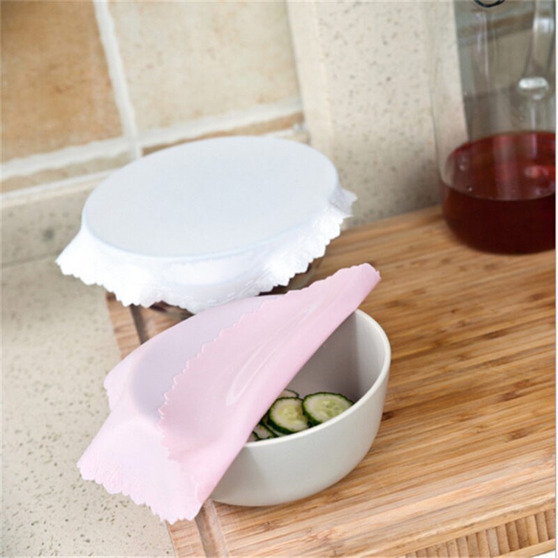 Silicona reutilizable alimentos mantenimiento fresco cubierta de encaje taza esteras Microwavable silicona Stretch tapa utensilios de cocina cubierta