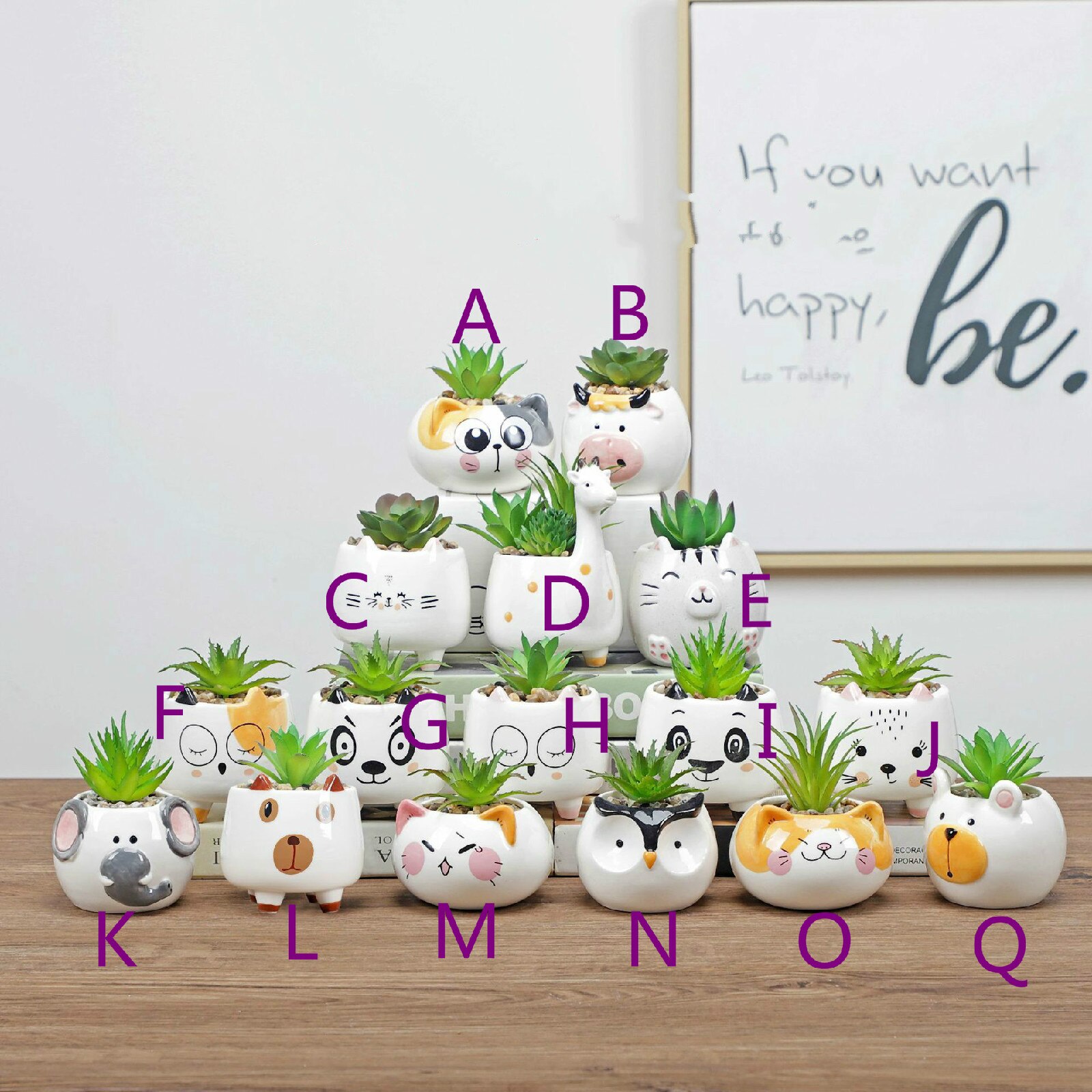 Dessin animé Animal Pot de fleur Pot d'intérieur Succulent plante Pot décoration de la maison artisanat décoration
