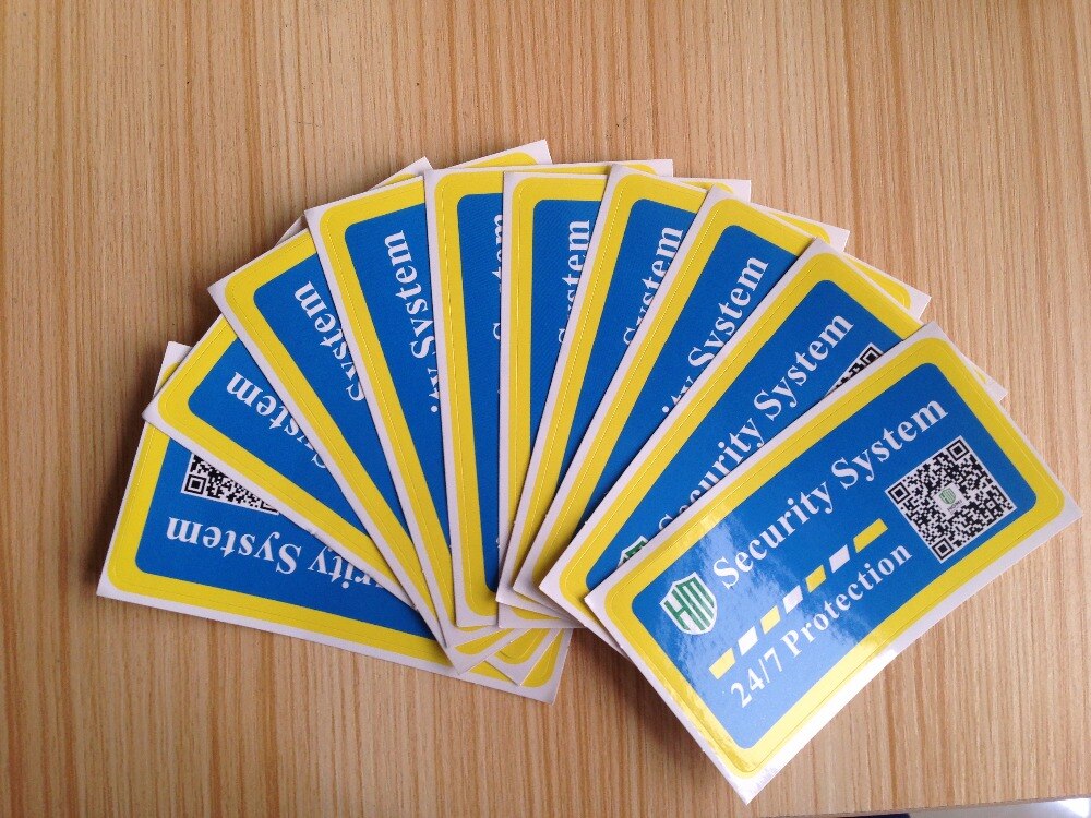 Intrusion security system alarm sticker