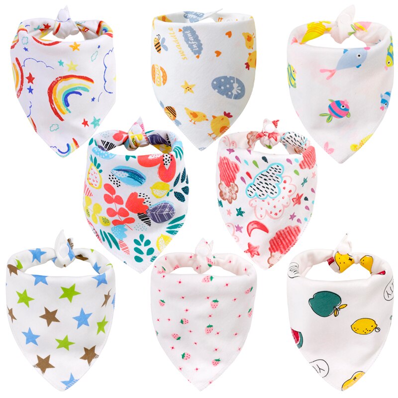 8 Stks/partij Pack Baby Bandana Kwijlen Slabbetjes Aankomst Kleur Super Zachte Bandana Slabbetjes Voor Jongens &amp; Meisjes 100% Organische katoen Zomer Slabbetjes: WDK80001