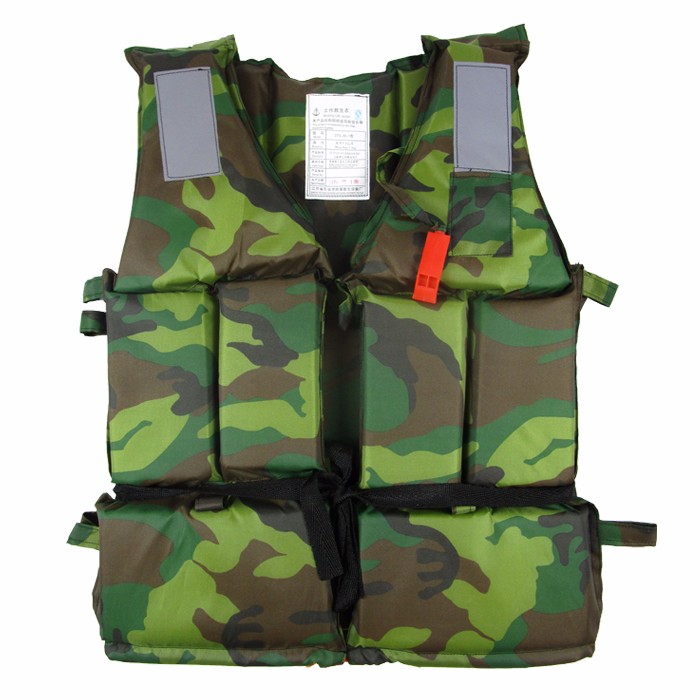 Chaleco salvavidas para adultos, ropa de camuflaje para pesca, natación, rafting, surf, control de inundación, chaleco grueso