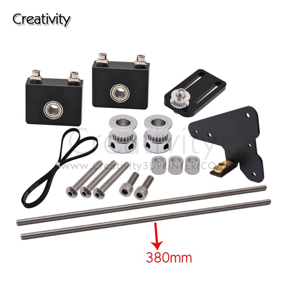 3D Printer Parts Upgrade Kits Ender-3/CR10 Dual Z Axis T8 Lead Screw Kits Bracket Aluminum Profile WIth Belt Pulley