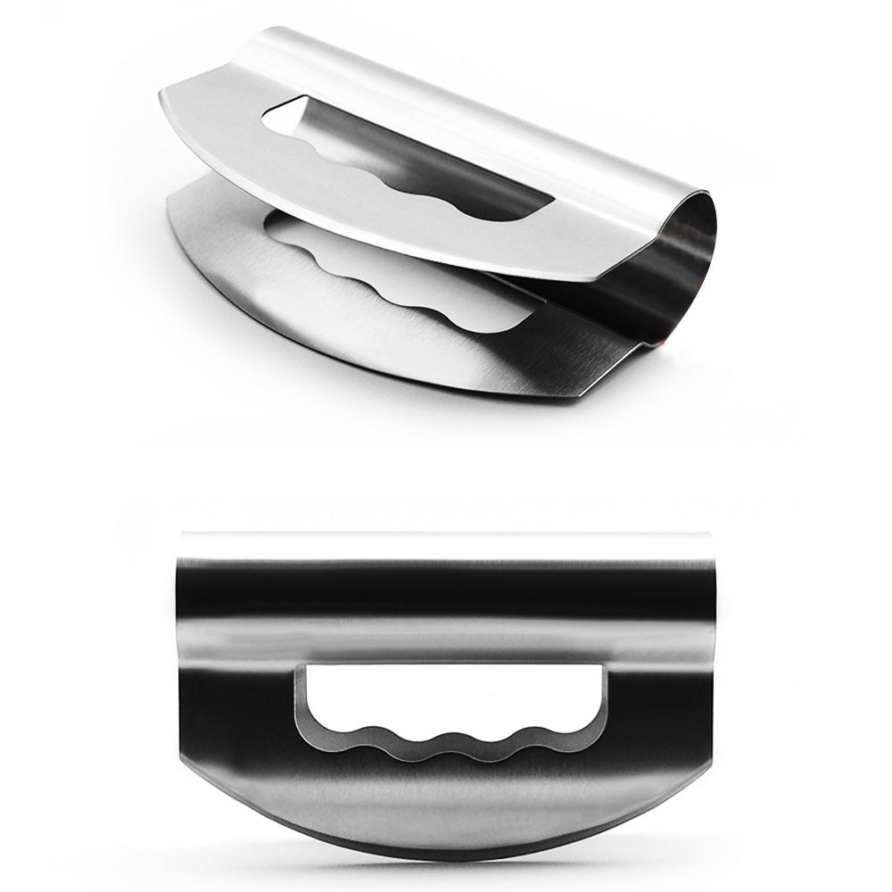 1Pcs Mezzaluna Chopper - Stainless Steel Mezzaluna Knife Multipurpose Premium Salad Chopper for Home and Restaurant