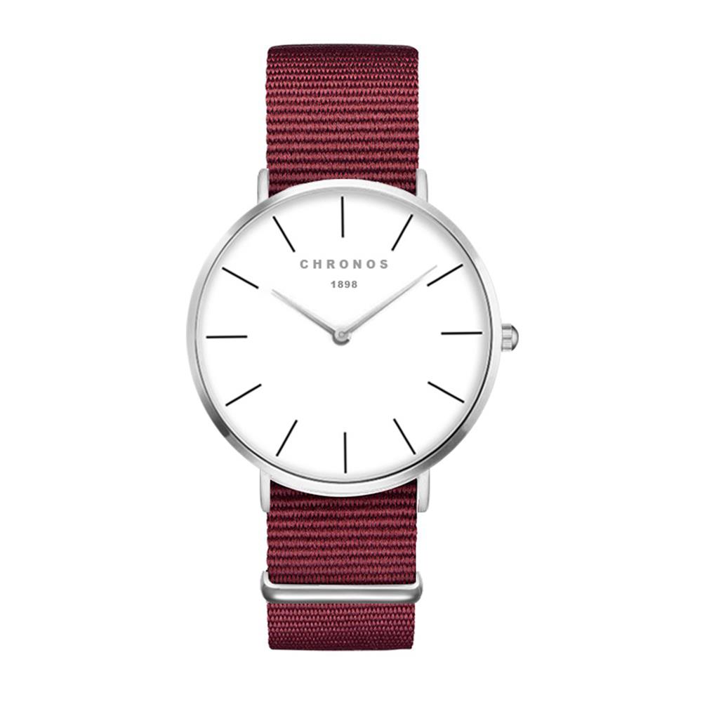CHRONOS 1898 Lässig Nylon Uhren Damen Männlichen Minimalistischen Dünne Armbanduhren Paar Liebhaber Uhr Relogio Masculino CH02