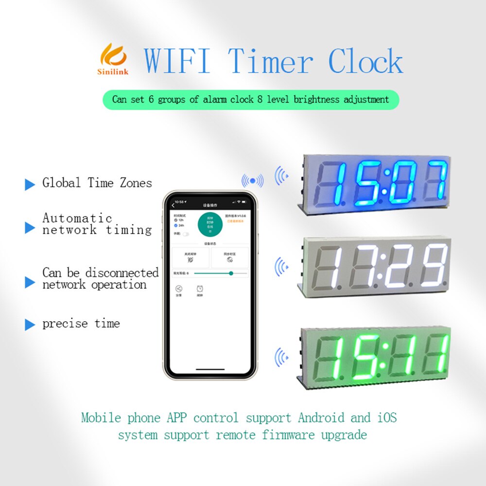 XY-clock WiFi time service clock module automatically gives time to DIY digital electronic clock through wireless network