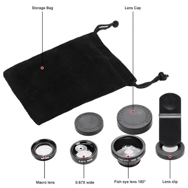 3 In 1 Fisheye Lens Wide Angle Macro Fish Eye For iPhone 11 Pro MAX Universal Ojo De Pez Movil For Samsung Note 10 Olho De Peixe