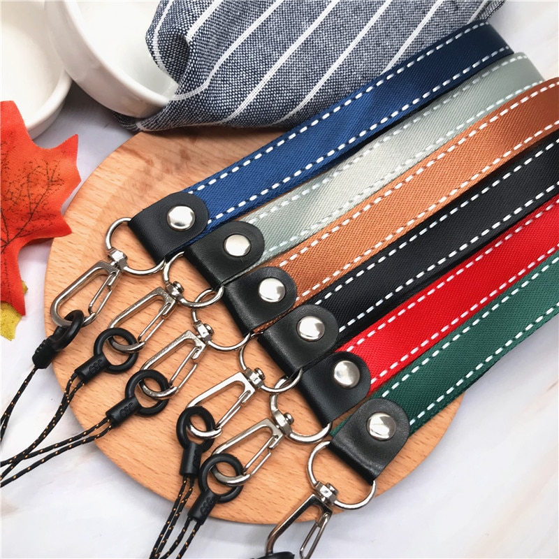 NEUE Einfache Lanyard Armband für id karte Halter mit schwarz Lanyards Für Telefon USB-Sticks Schlüssel keycord keychain