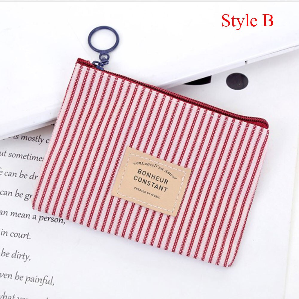 1 PC unisexe toile sac à main carte clé Mini sac à main sac en toile petit Zipper porte-monnaie porte-carte petit sac Mini portefeuille: Style B
