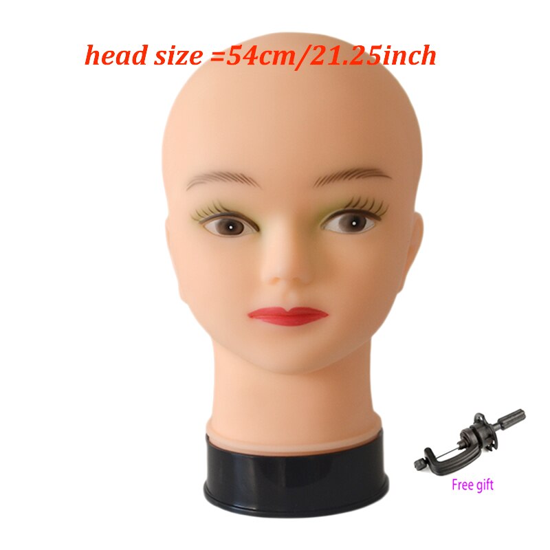 55cm Bald Mannequin Head With Clamp Cosmetology Manikin Head For Makeup Practice Female Maniqui Head For Wig Making Hat Display: Pink