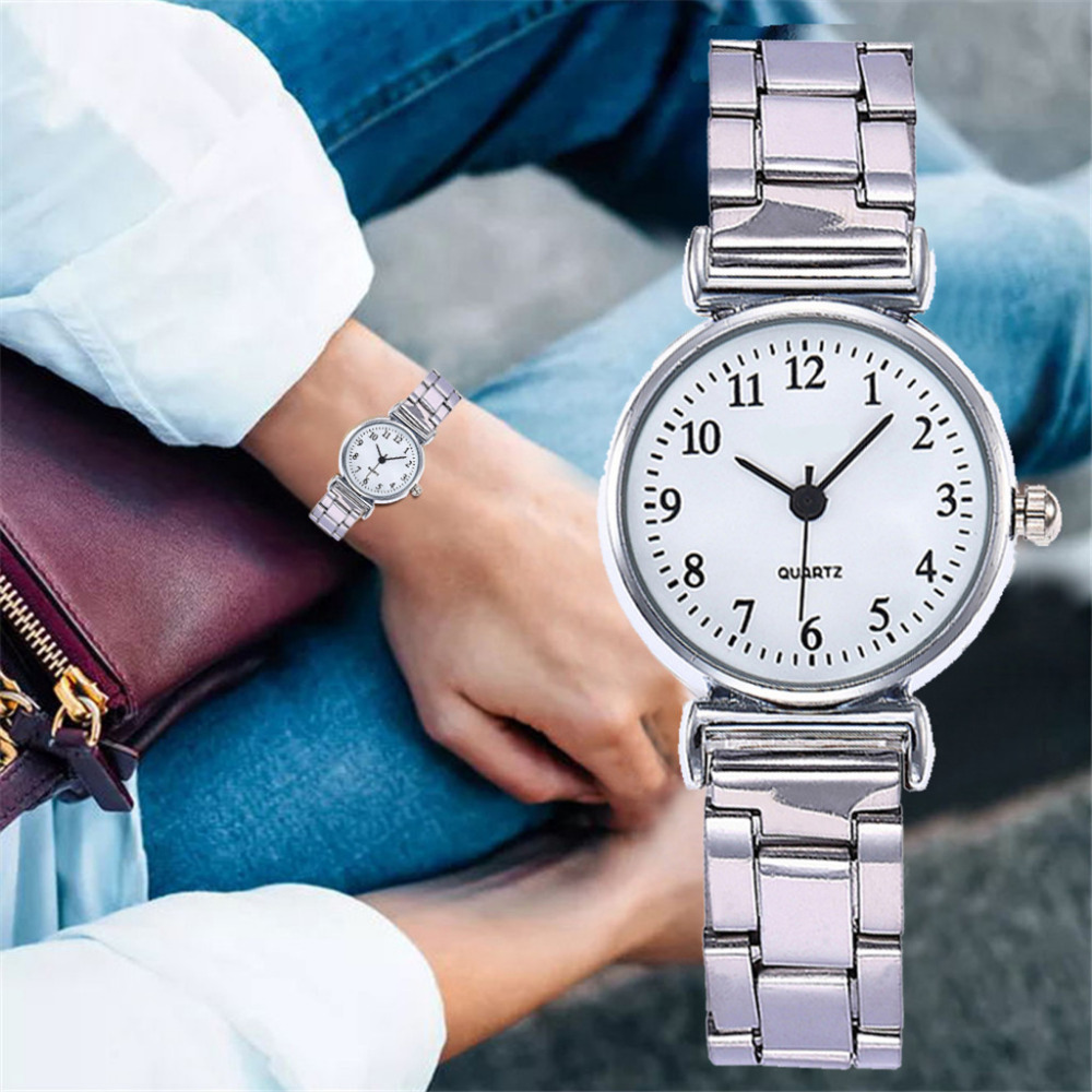 Vrouwen Wathes Roestvrij Stalen Armband Horloge Mode Luxe Casual Dames Quartz Horloge Klok Reloj Mujer Relogio @ F