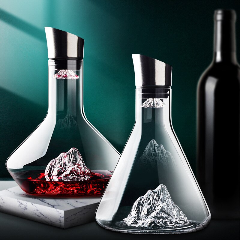 Gf 1500Ml Wijn Decanter Glas Ijsberg Whisky Karaf Glazen Karaf Kristal Wijn Adempauze Karaf Met Deksel Bar Accessoire