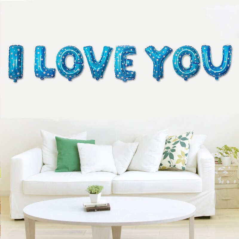 I LOVE U Aluminiumfolie Ballonnen Voor Bruiloft Voorstellen Party Decoratie Deco 1 Set = 8 letters