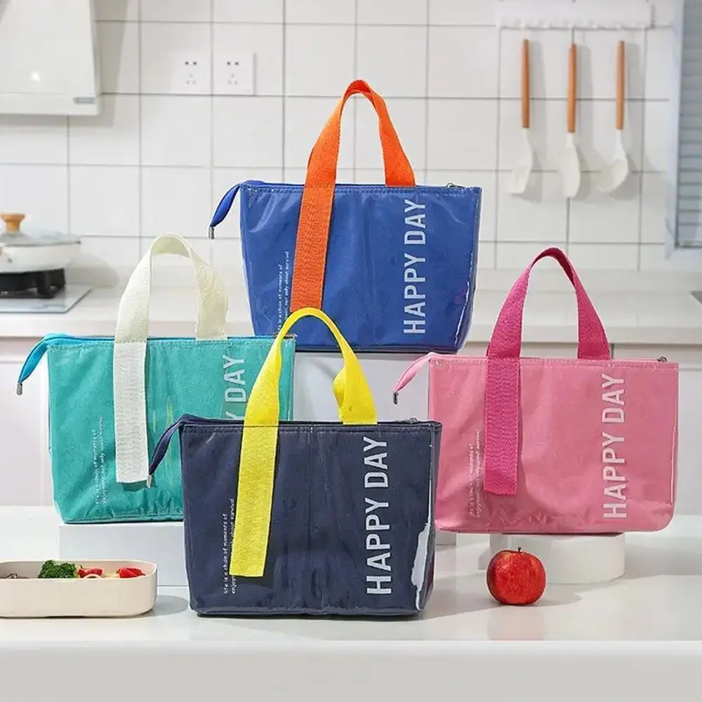 Insulated Lunch Box Bag Student Work Office Picnic Thermal Bento Box Bag Outdoor Travel Preservation Handheld Picnic Package: GRAY