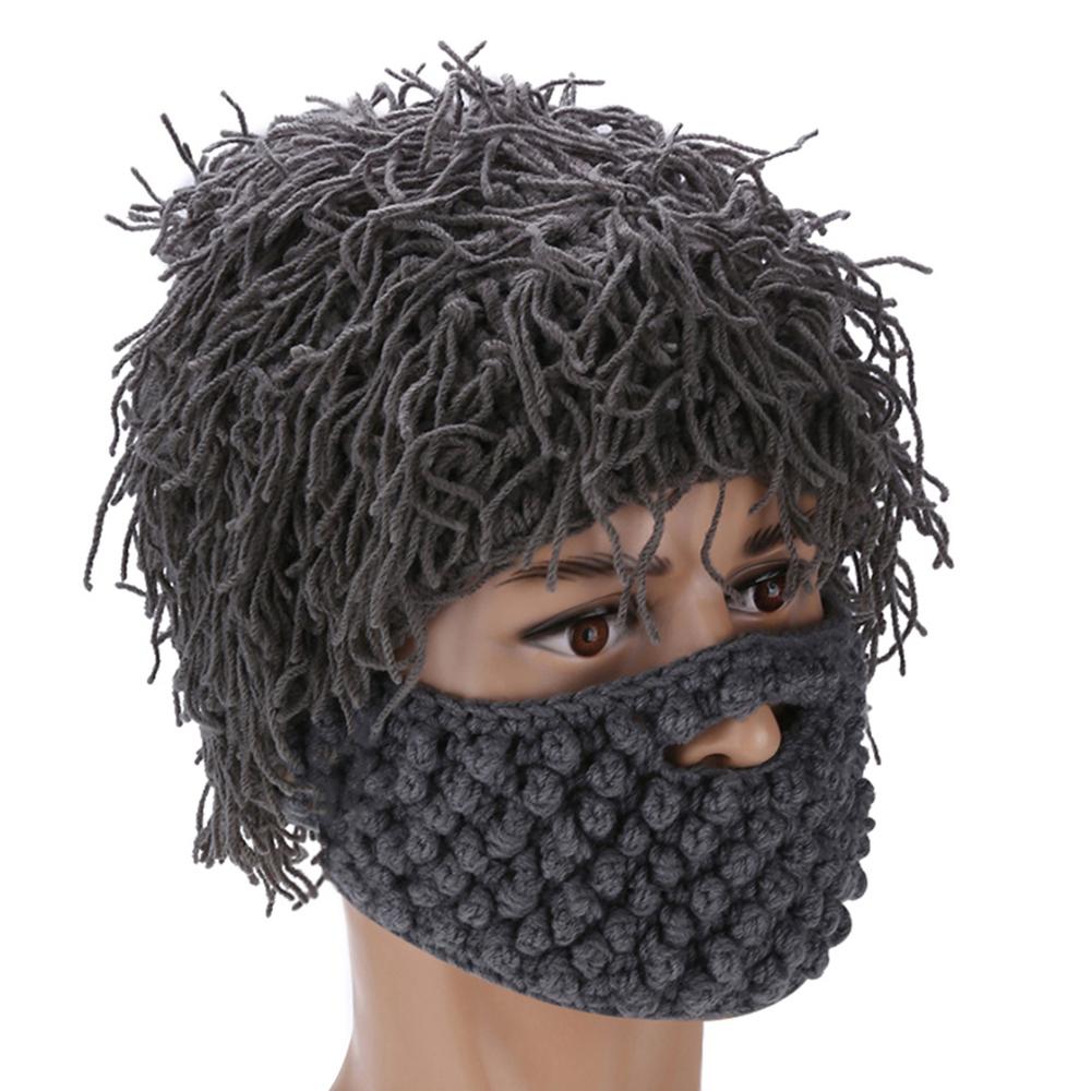 NaroFace Handmade Knitted Men Winter Crochet Mustache Hat Beard Beanies Face Tassel Bicycle Mask Ski Warm Cap Funny Hat