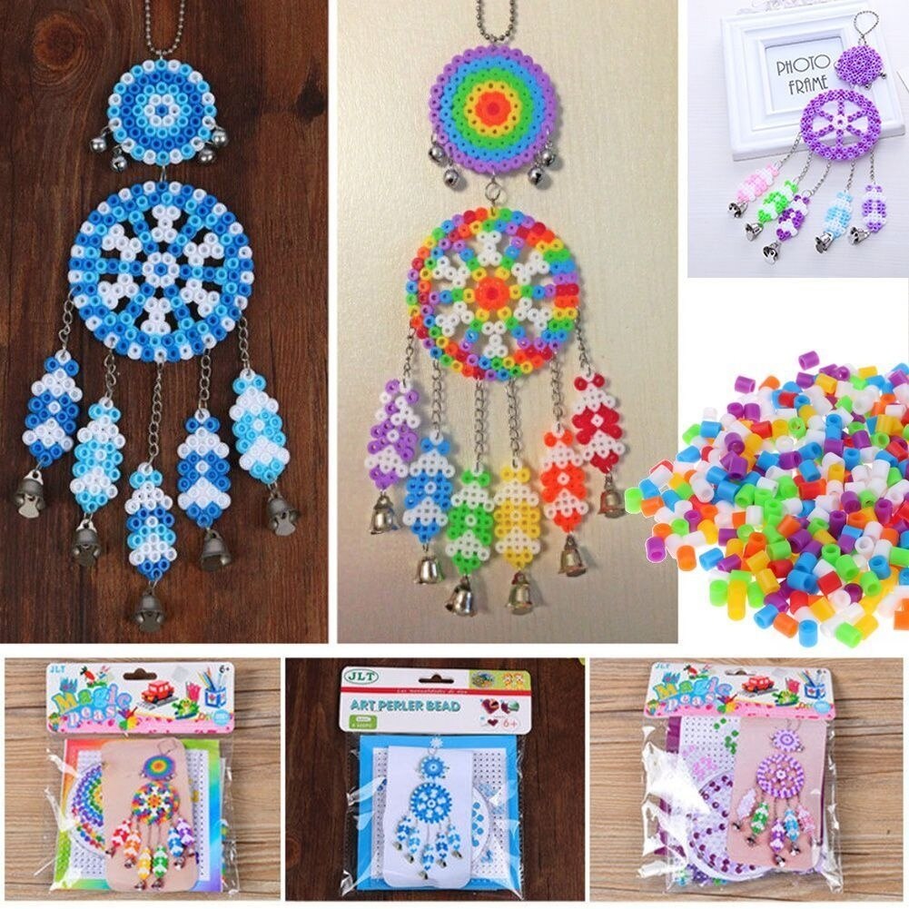 3 stil drømmefanger windbell 5mm hama perler med skabeloner tilbehør til børn 3d puslespil pædagogisk legetøj