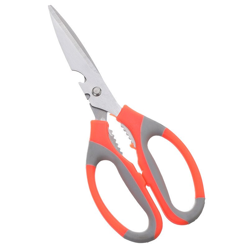 Multifunctional Stainless Steel Household Kitchen Scissors ChickenBone Scissors Barbecue Strong Kitchen Scissors Food Scissors: ornage