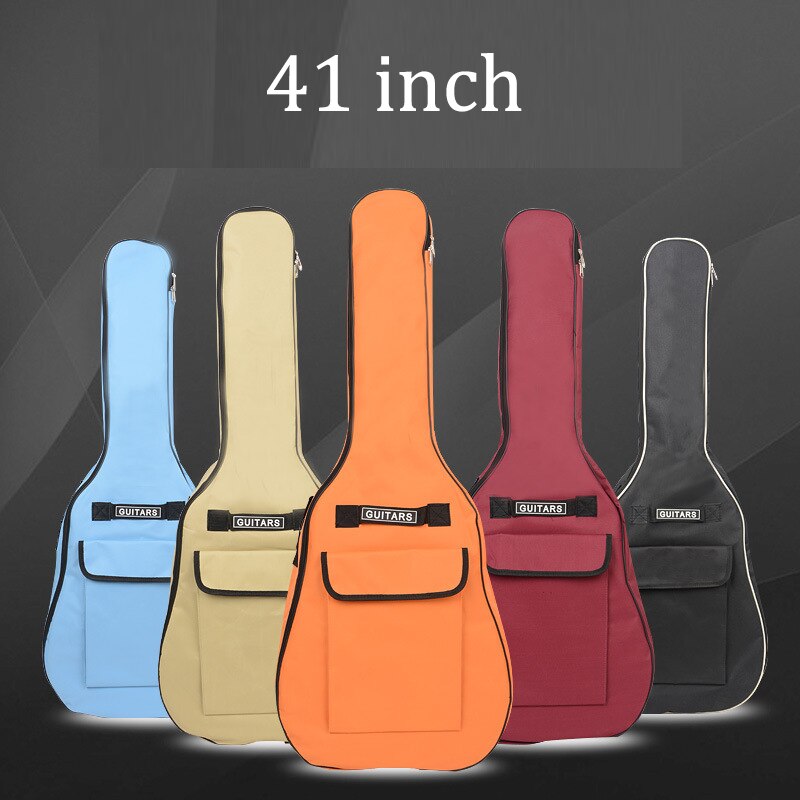 40/41 Inch Oxford Fabric Acoustic Guitar Gig Bag Soft Case 5mm Cotton Double Shoulder Straps Padded Guitar Waterproof Backpack