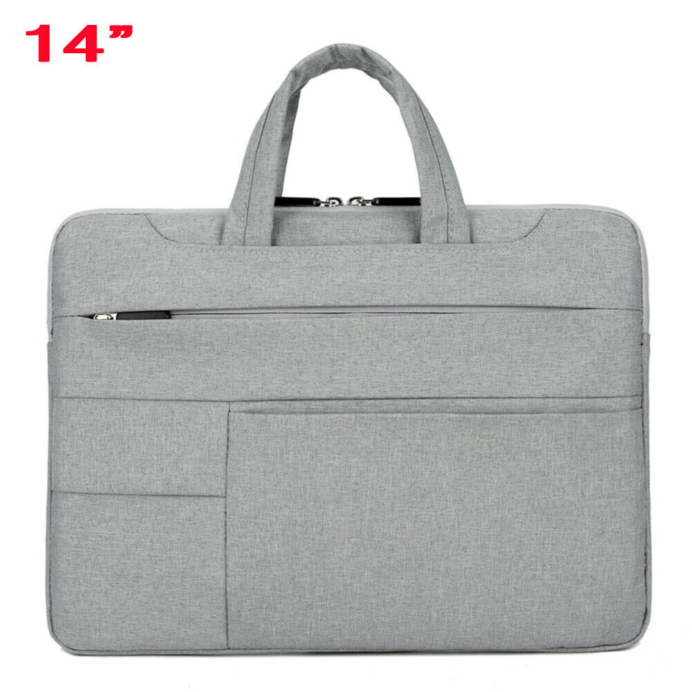 Sac fourre-tout Portable unisexe de couleur unie, de , Durable, pour ordinateur Portable, 13, 14, 15 pouces: Light Grey 14 Inch