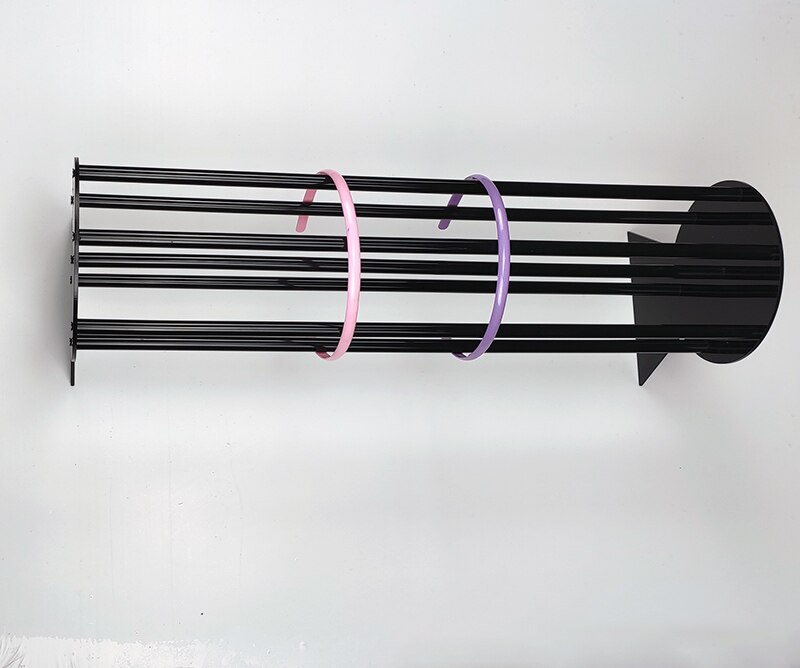 Acrylic headband holder display case hair clip accessories tiara stand hairband support showcase rack jewelry organizer shelf: black 50 cm long