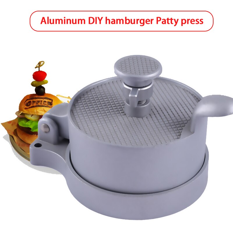 Kitchen Round Shape Hamburger Press Aluminum Alloy Hamburger Meat Beef Grill Burger Press Patty Maker Mold Kitchen Meat Tools